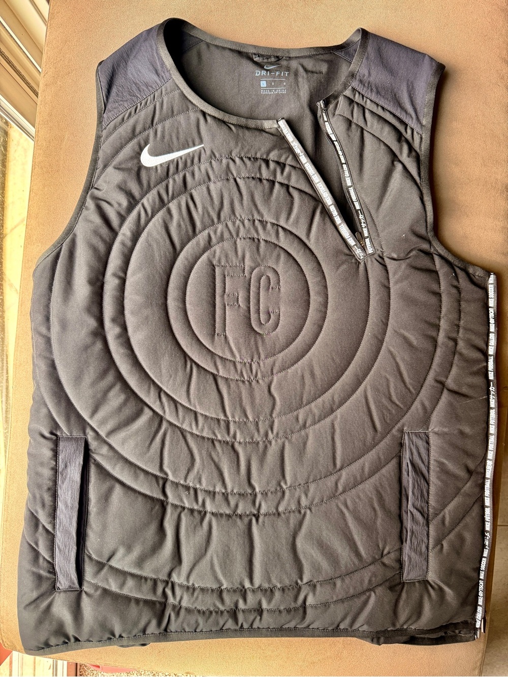 Nike FC Dri-FIT Vest in Black with White Logo